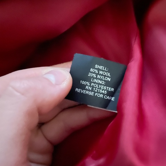 London Fog 80% Wool Single Breasted Red Coat - Picture 6 of 6